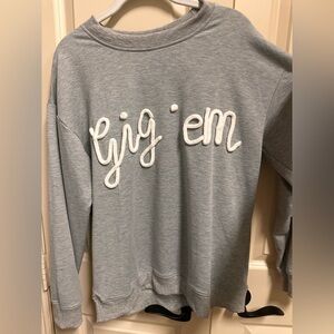Gray thin weight sweatshirt size large gig em Aggies